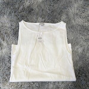 J. Crew White Relaxed Fit Tank Top